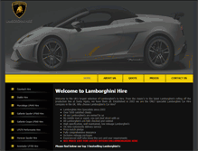 Tablet Screenshot of lamborghini-hire.co.uk